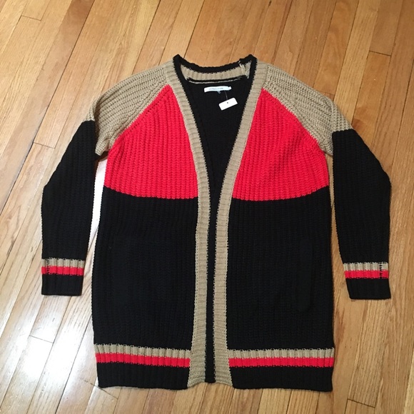 Evereve Stitches and Stripes Open Cardigan S NWOT - Picture 2 of 4